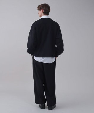 WEGO 【ユニセックス着用ITEM】ショートドロストワンポイント刺繍プルオーバー ブラック