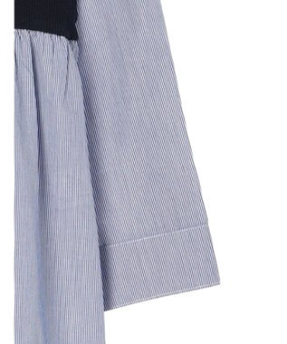 Green Parks リブドッキングカットソーボリュームチュニック Stripe