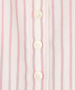 J.PRESS LADIES L 【洗える】ウォッシャブルキュプラツイル シャツ ホワイト×ピンク系