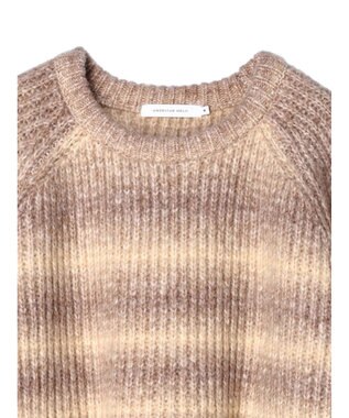 AMERICAN HOLIC グラデーションラグランニットプルオーバー Beige
