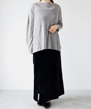 TOQUE 〈大草直子さんアドバイザー〉アルパカシルクニット 長袖 オーバーサイズ グレー