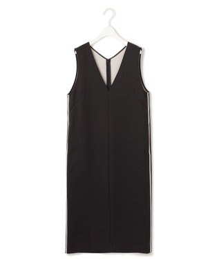 ICB L 【洗える】 ダブルフェイスクレープ ジャンパースカート ブラック系（裏面トープ）