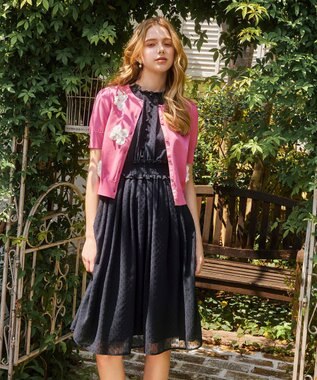 TOCCA FLOWER POP 半袖カーディガン ピンク系