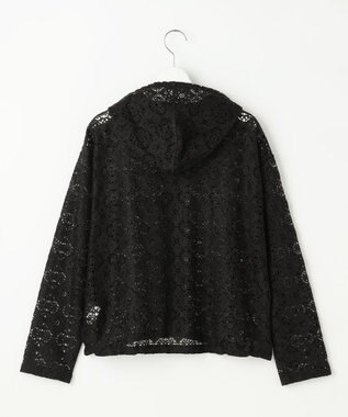 自由区 【WEB限定・1枚で華やぐ・旬スタイル】テクスチャーレーシージップ パーカー ブラック