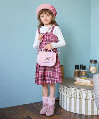 ANY KIDS パールリボンベレー帽 ピンク