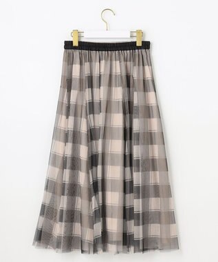 ANY SIS 【美人百花7月号掲載】2WAYチェックチュールリバーシブル スカート アイボリー系