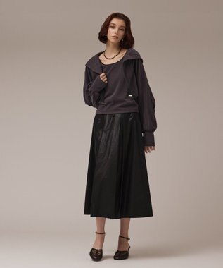 GRACE CONTINENTAL コーティングタックスカート ブラック