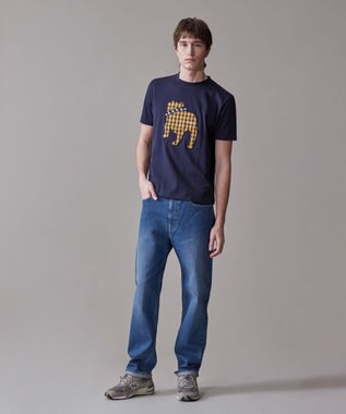 J.PRESS MEN 新色登場！【毎シーズン大好評】【UNISEX】ファブリックワッペン バックブルTシャツ ネイビー系