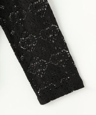 自由区 【WEB限定・1枚で華やぐ・旬スタイル】テクスチャーレーシージップ パーカー ブラック