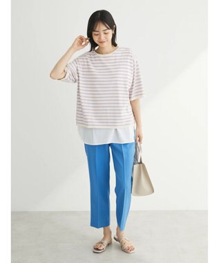 Green Parks 接触冷感　きれいシルエットパンツ（テーパード） Blue