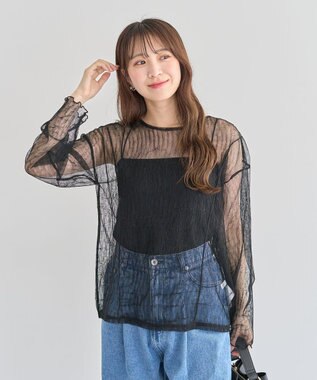 Green Parks シアークラッシュプルオーバー Black