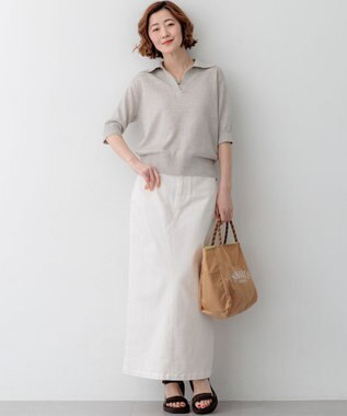 23区 【CanCam掲載】ピュアリネン スキッパー ポロニット ベージュ系