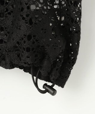 自由区 【WEB限定・1枚で華やぐ・旬スタイル】テクスチャーレーシージップ パーカー ブラック