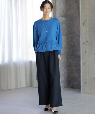 組曲 シュットクロスワイド パンツ ネイビー系