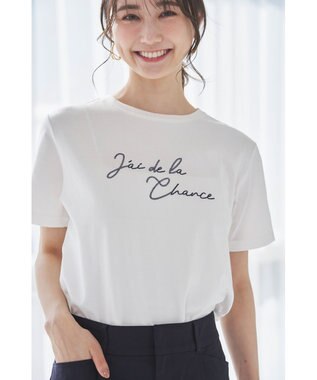 ANY SIS S ロゴ刺繍 Tシャツ オフ