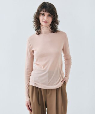 BEIGE， SORE / コットンシアーハイネックカットソー Nude