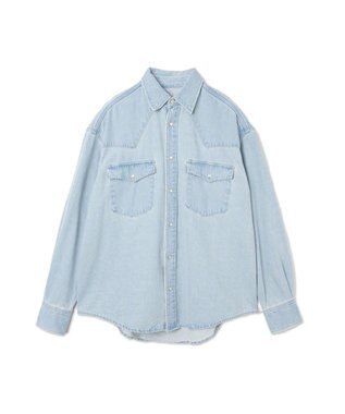 WEGO デニムウエスタンシャツ（LS） デニム淡加工色