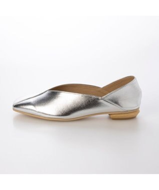 MODE ET JACOMO <carino>スクエアトゥフラットパンプス シルバー