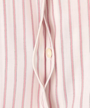 J.PRESS LADIES L 【洗える】ウォッシャブルキュプラツイル シャツ ホワイト×ピンク系