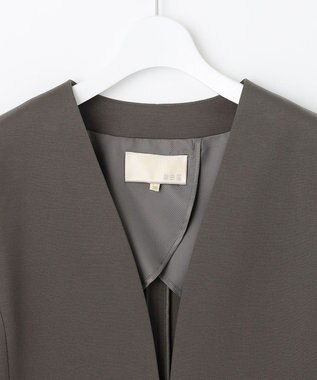 自由区 【XSサイズ～/洗える】WASHABLEPONTE  ボレロジャケット カーキ系