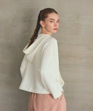 GRACE CONTINENTAL ニットフーディブルゾン ホワイト