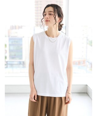 CRAFT STANDARD BOUTIQUE バイオ天竺ノースリタンク Off White