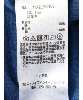earth music&ecology コットンボイルパフスリーブワンピース Blue