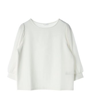 Green Parks 袖異素材使いリップルプルオーバー Off White