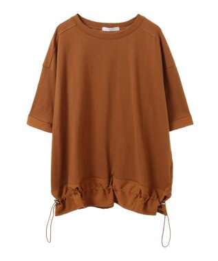 Green Parks 裾ドロスト５分袖ドッキングチュニック Yellow