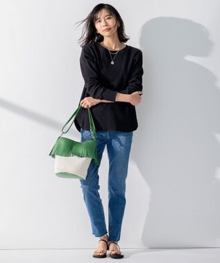 23区 【STORY7月号掲載】MARCO MASI レザーキャンバスコンビ ショルダーバッグ パイングリーン系