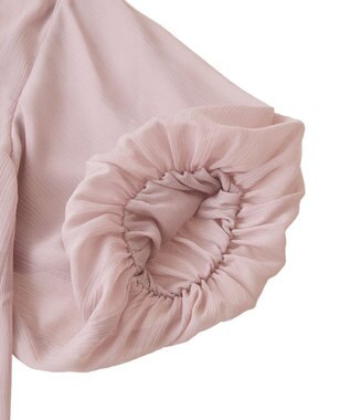 earth music&ecology バルーンスリーブシアーシャツ Pink