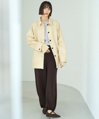 UNFILO L ベロアモール ハーフスリーブニット グレー