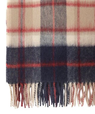 MOONBAT MACKINTOSH PHILOSOPHY ウール100%超大判チェックポンチョストール／幅70cm ベージュ