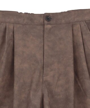 Green Parks レザーライクショートパンツ Brown