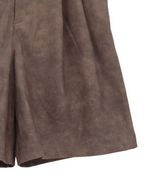Green Parks レザーライクショートパンツ Brown