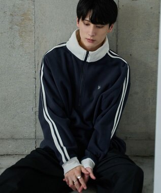 WEGO 【ユニセックス着用ITEM】USPOLOフリースハーフジッププルオーバー ネイビー