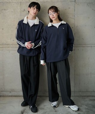 WEGO 【ユニセックス着用ITEM】USPOLOフリースハーフジッププルオーバー ネイビー