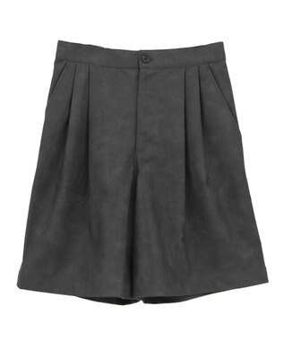 Green Parks レザーライクショートパンツ Black