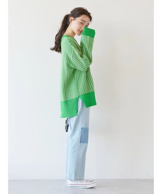 AMERICAN HOLIC 柄編ニットプルオーバー Green