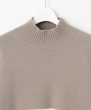 自由区 ウールカシミヤブレンドハイネック ニット マルチボーダー