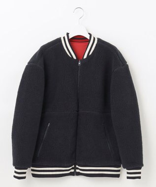 PW CIRCULUS 【WOMEN】【撥水/防風】リバーシブル ボア ジップアップ ブルゾン ネイビー×レッド