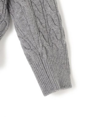 BEIGE， 【洗える】SEDONA / ウールカシミヤケーブルニット Gray