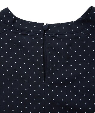 earth music&ecology マジョリカプリーツ半袖ブラウス Dot Navy