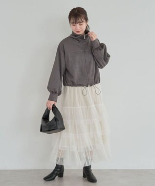 Green Parks スウェード調トラックジャケット Charcoal Gray