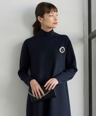 ICB パールサークルブローチ シルバー系