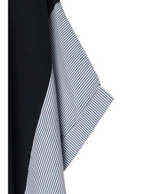 Green Parks 異素材脇切り替えドッキングプルオーバー Navy