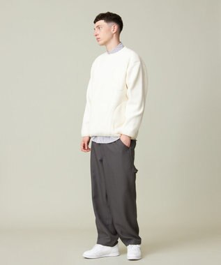 J.PRESS YORK STREET 【UNISEX】フリース クルーネックプルオーバー アイボリー系