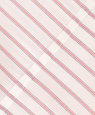 J.PRESS LADIES L 【洗える】ウォッシャブルキュプラツイル シャツ ホワイト×ピンク系