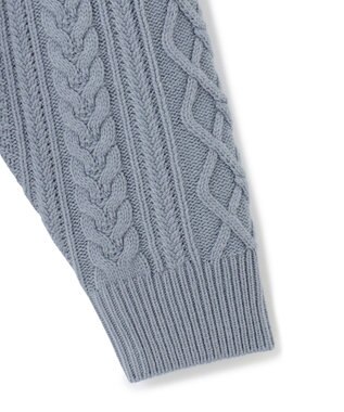 J.PRESS YORK STREET 【UNISEX】アランケーブル クルーニット サックスブルー系