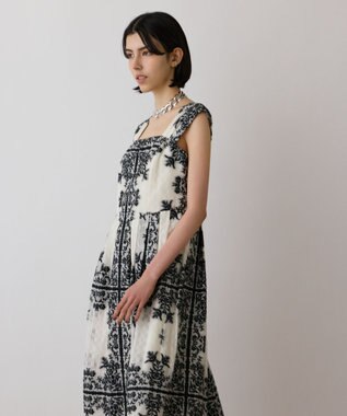 GRACE CONTINENTAL フレームジャガードドレス ブラック